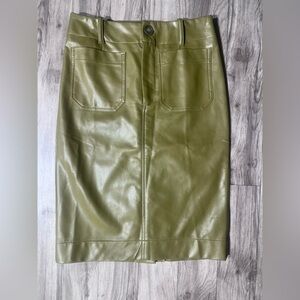 Anthropologie‎ The Colette Faux Leather midi Skirt by Maeve .